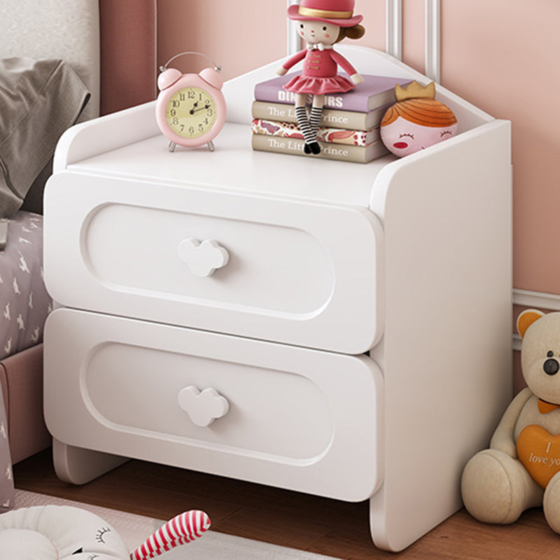 Modern Kids Nightstand with 2 Drawers — Square MDF Nightstand for Bedroom