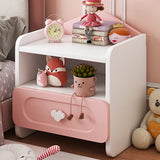 Modern Kids Nightstand with 2 Drawers — Square MDF Nightstand for Bedroom