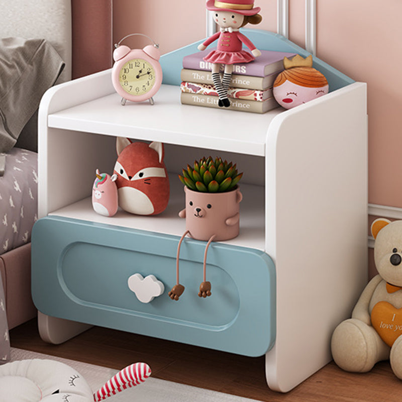 Modern Kids Nightstand with 2 Drawers — Square MDF Nightstand for Bedroom