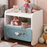 Modern Kids Nightstand with 2 Drawers — Square MDF Nightstand for Bedroom