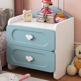 Modern Kids Nightstand with 2 Drawers — Square MDF Nightstand for Bedroom