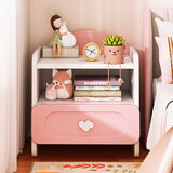 Modern Kids Nightstand with 2 Drawers — Square MDF Nightstand for Bedroom