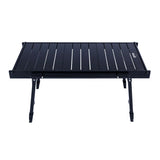Sleek Contemporary Industrial Aluminum Foldable Rectangular Outdoor Coffee Table, 1-Tier for Patio