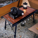 Sleek Contemporary Industrial Aluminum Foldable Rectangular Outdoor Coffee Table, 1-Tier for Patio