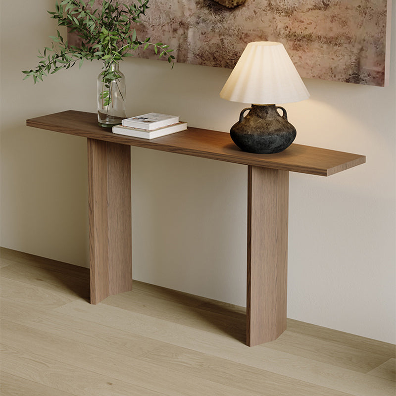 Modern Minimalist Rectangular Console Table — Pine & Ash Wood, 1-Tier, Perfect for Entryway