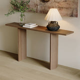 Modern Minimalist Rectangular Console Table — Pine & Ash Wood, 1-Tier, Perfect for Entryway
