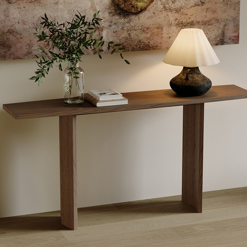 Modern Minimalist Rectangular Console Table — Pine & Ash Wood, 1-Tier, Perfect for Entryway