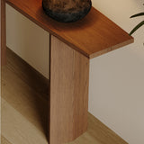Modern Minimalist Rectangular Console Table — Pine & Ash Wood, 1-Tier, Perfect for Entryway