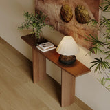 Modern Minimalist Rectangular Console Table — Pine & Ash Wood, 1-Tier, Perfect for Entryway
