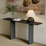 Modern Minimalist Rectangular Console Table — Pine & Ash Wood, 1-Tier, Perfect for Entryway