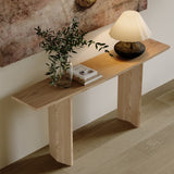 Modern Minimalist Rectangular Console Table — Pine & Ash Wood, 1-Tier, Perfect for Entryway