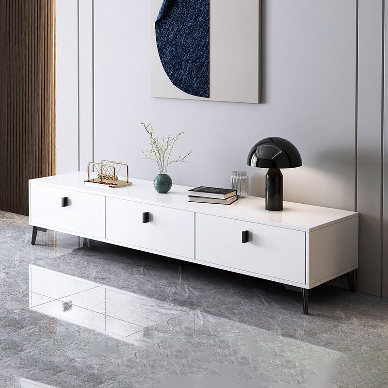 Modern Minimalist Rectangular TV Stand with 4 Drawers - Engineered Wood for Living Room