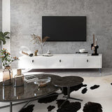Modern Minimalist Rectangular TV Stand with 4 Drawers - Engineered Wood for Living Room