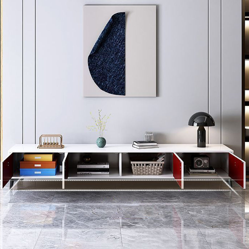 Modern Minimalist Rectangular TV Stand with 4 Drawers - Engineered Wood for Living Room