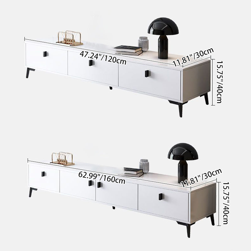 Modern Minimalist Rectangular TV Stand with 4 Drawers - Engineered Wood for Living Room