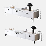 Modern Minimalist Rectangular TV Stand with 4 Drawers - Engineered Wood for Living Room