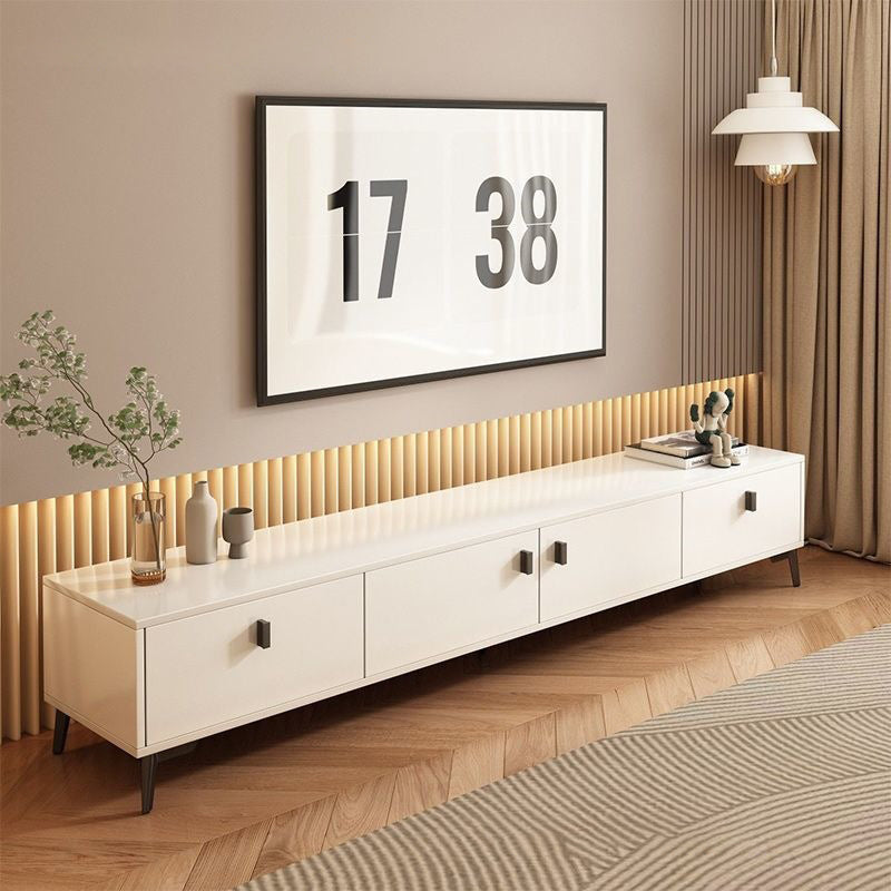 Modern Minimalist Rectangular TV Stand with 4 Drawers - Engineered Wood for Living Room