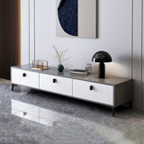 Modern Minimalist Rectangular TV Stand with 4 Drawers - Engineered Wood for Living Room