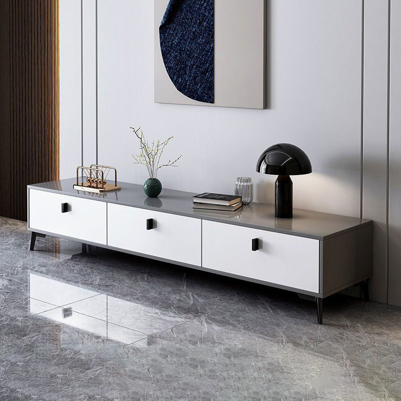 Modern Minimalist Rectangular TV Stand with 4 Drawers - Engineered Wood for Living Room