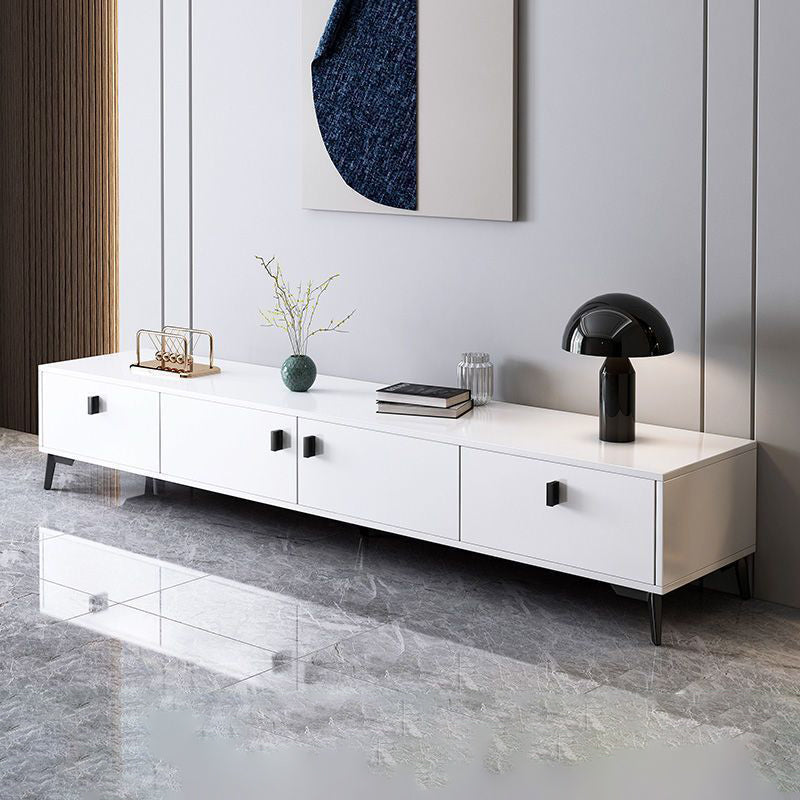 Modern Minimalist Rectangular TV Stand with 4 Drawers - Engineered Wood for Living Room