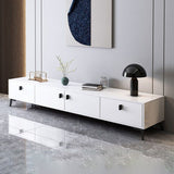 Modern Minimalist Rectangular TV Stand with 4 Drawers - Engineered Wood for Living Room