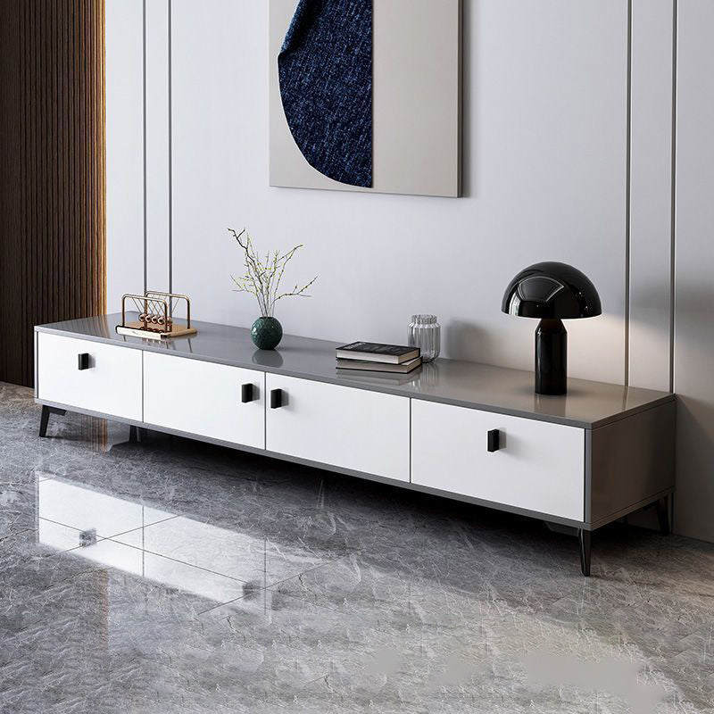 Modern Minimalist Rectangular TV Stand with 4 Drawers - Engineered Wood for Living Room