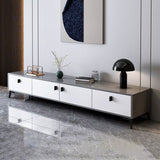 Modern Minimalist Rectangular TV Stand with 4 Drawers - Engineered Wood for Living Room