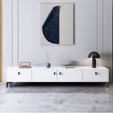 Modern Minimalist Rectangular TV Stand with 4 Drawers - Engineered Wood for Living Room