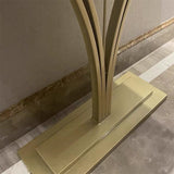 Modern Minimalist Rectangular Console Table in Sintered Stone with Stainless Steel Frame — 1-Tier for Entryway