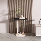 Sleek Modern Minimalist Rectangular Console Table with Sintered Stone Top and Carbon Steel Frame - 1-Tier Entryway Table