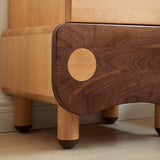 Contemporary Bear-Shaped Nightstand in Solid Walnut – 2-Drawer Kids Bedroom Furniture