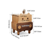 Contemporary Bear-Shaped Nightstand in Solid Walnut – 2-Drawer Kids Bedroom Furniture