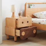 Contemporary Bear-Shaped Nightstand in Solid Walnut – 2-Drawer Kids Bedroom Furniture