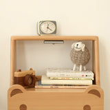 Bear-Shaped Oak Nightstand for Kids — Contemporary 1-Drawer Bedroom Table