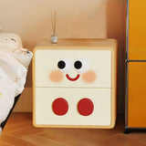 Contemporary Kids Nightstand – Toast-Shape Resin & MDF, 2-Drawer Bedroom Table