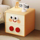 Contemporary Kids Nightstand – Toast-Shape Resin & MDF, 2-Drawer Bedroom Table