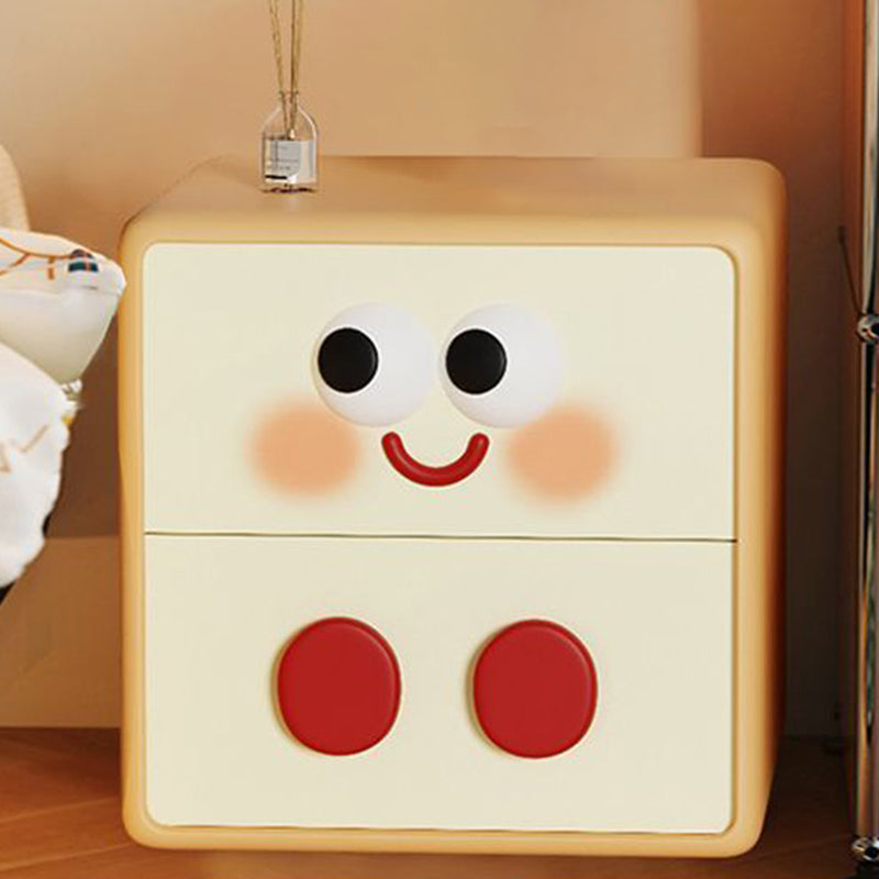Contemporary Kids Nightstand – Toast-Shape Resin & MDF, 2-Drawer Bedroom Table