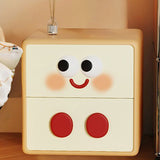 Contemporary Kids Nightstand – Toast-Shape Resin & MDF, 2-Drawer Bedroom Table