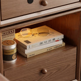 Kids Mouse-Shaped Nightstand - Contemporary Rubberwood & Pine Wood, Swivel Base, 2-Drawer Bedroom Nightstand