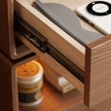Kids Mouse-Shaped Nightstand - Contemporary Rubberwood & Pine Wood, Swivel Base, 2-Drawer Bedroom Nightstand