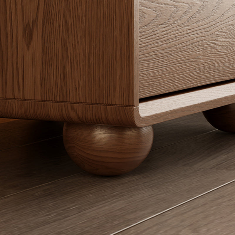 Kids Mouse-Shaped Nightstand - Contemporary Rubberwood & Pine Wood, Swivel Base, 2-Drawer Bedroom Nightstand