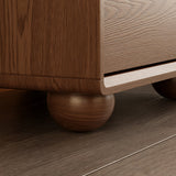 Kids Mouse-Shaped Nightstand - Contemporary Rubberwood & Pine Wood, Swivel Base, 2-Drawer Bedroom Nightstand