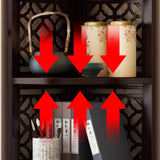 Traditional Chinese-Style Rectangular Bamboo Corner Shelf Unit - 5/6-Tier Storage for Living Room
