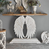 Modern Shabby Chic Rectangular Console Table—Wood & Magnesium Oxide, 1-Tier Storage for Hallway & Living Room