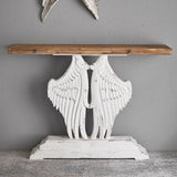 Modern Shabby Chic Rectangular Console Table—Wood & Magnesium Oxide, 1-Tier Storage for Hallway & Living Room