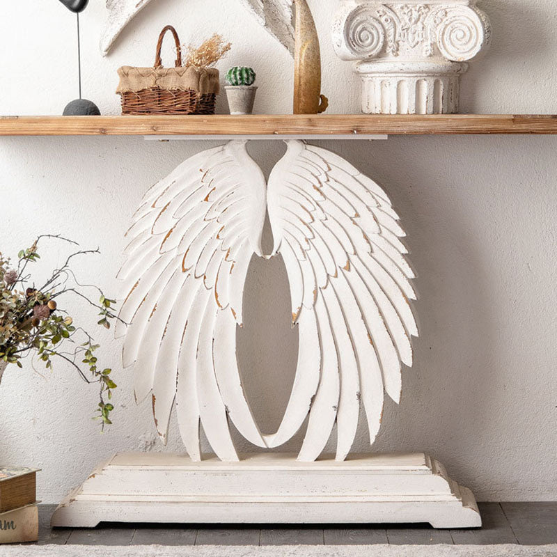 Modern Shabby Chic Rectangular Console Table—Wood & Magnesium Oxide, 1-Tier Storage for Hallway & Living Room