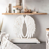Modern Shabby Chic Rectangular Console Table—Wood & Magnesium Oxide, 1-Tier Storage for Hallway & Living Room