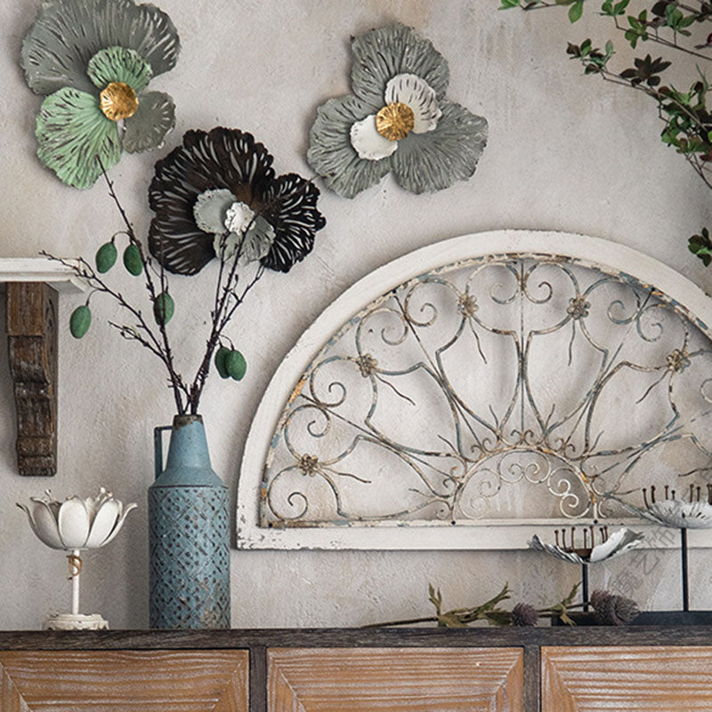 Elegant Traditional Vintage Iron & Pine Rectangular Console Table with Three Cabinet Storage for Entryways and Living Rooms