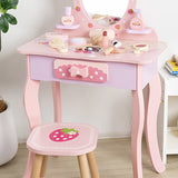 Modern Kids MDF Rectangular Makeup Vanity Set with Drawer – Sleek, Space-Saving Vanity for Bedroom & Living Room