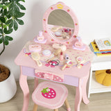 Modern Kids MDF Rectangular Makeup Vanity Set with Drawer – Sleek, Space-Saving Vanity for Bedroom & Living Room